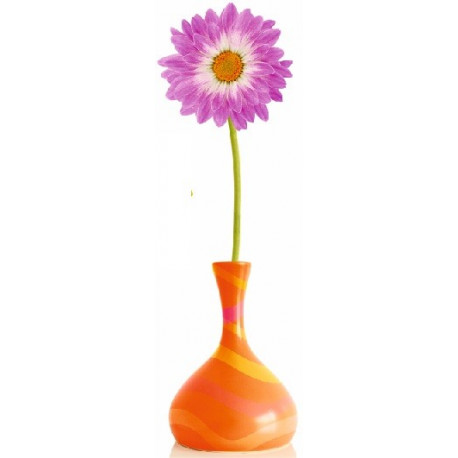 Sticker mural fleur violet en pot