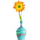 Sticker fleur orange en pot