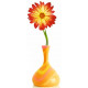 Sticker fleur rouge en pot