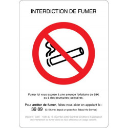 Sticker interdit de fumer