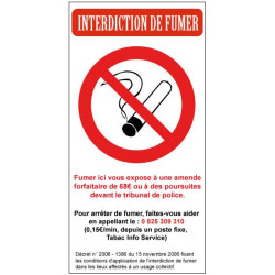 Sticker interdit du fumer