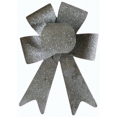 Sticker noeud gris argent