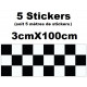 5X Stickers damier 3cmX100cm