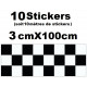 10 X Stickers damier : 3cmX100 cm