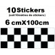 10 X Stickers Damier : 6cmX100cm