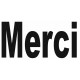 Sticker lettrage MERCI (en minuscule)