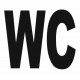 Sticker lettrage WC