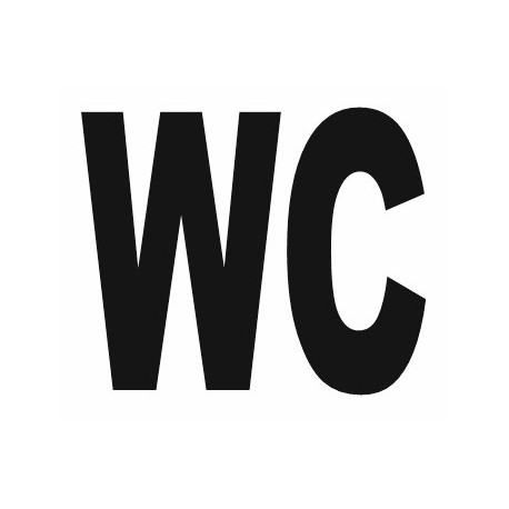 Sticker lettrage WC