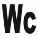 Sticker lettrage Wc (en minuscule)
