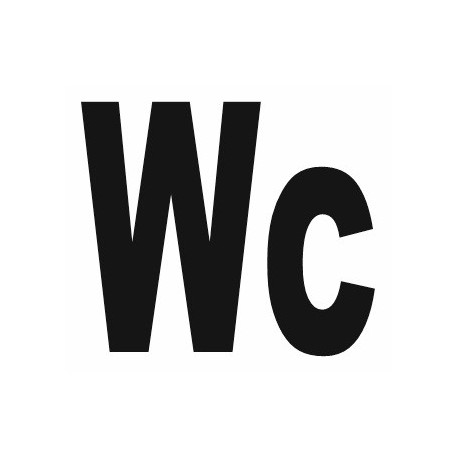 Sticker lettrage Wc (en minuscule)