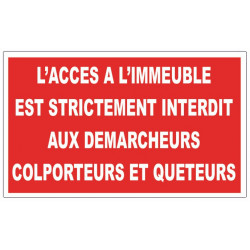Sticker interdit aux démarcheurs
