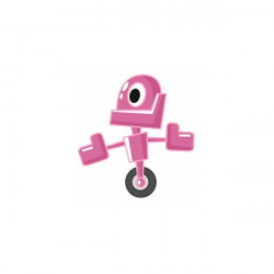 Sticker Robot roue rose