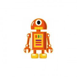 Sticker Robot bonbon jaune