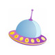Sticker espace soucoupe volante