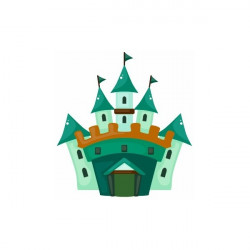 Sticker Chateau fort Géant vert