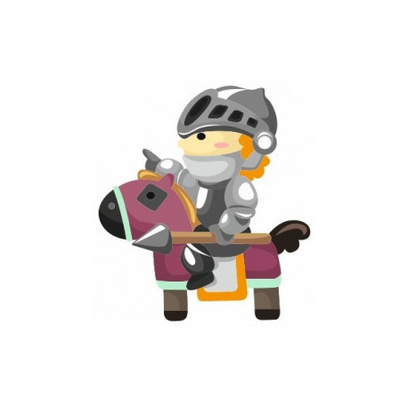 Sticker Chevalier attaque avec épée