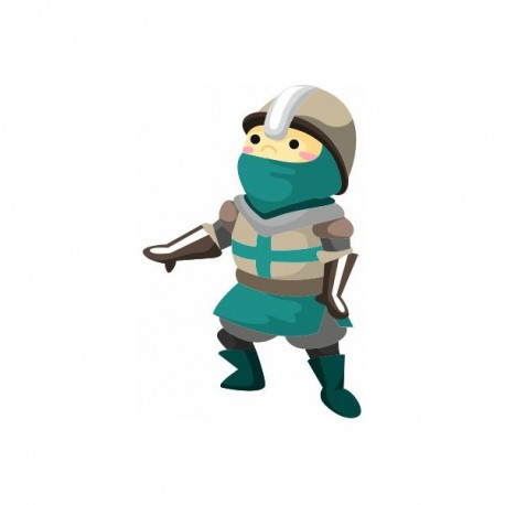 Sticker Chevalier fille rose