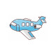 Sticker Avion jaune et bleu