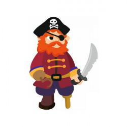 Sticker Pirate avec rocher