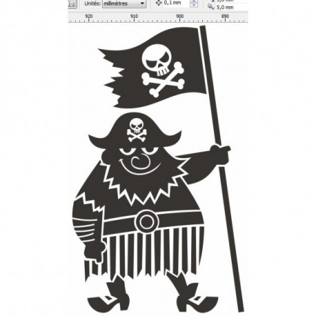 Sticker Pirate muscle noir