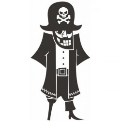 Sticker Pirate avec drapeau