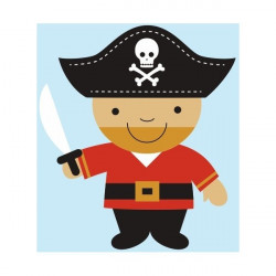 Sticker Pirate Oiseau rouge et noir