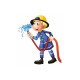 Sticker Pompier avec lance incendie