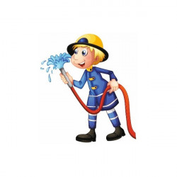 Sticker Pompier avec lance incendie