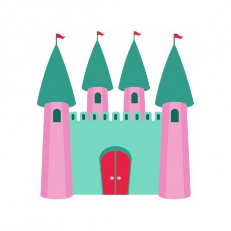 Sticker Princesse Chateau toit vert