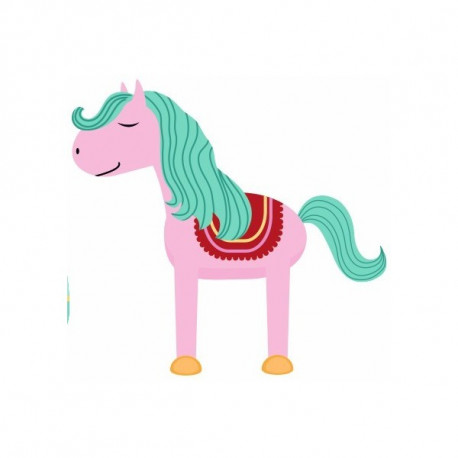 Sticker Princesse cheval avec crinière bleu