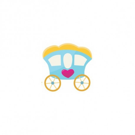 Sticker Princesse carosse vert coeur