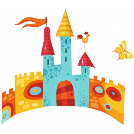 Sticker Princesse chateau rose