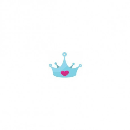 Sticker Princesse couronne bleu ciel