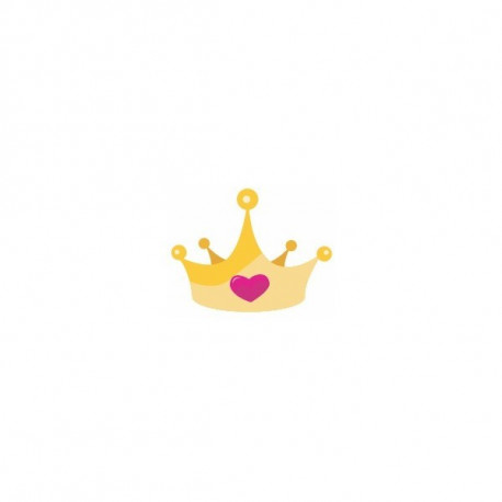 Sticker Princesse couronne bleu ciel coeur