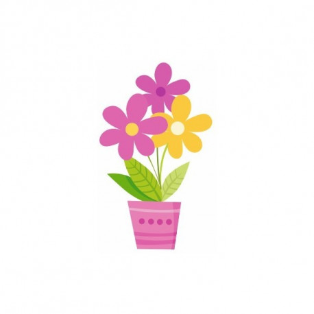 Sticker Princesse Fleur orange bleu