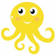 Sticker Mer pieuvre jaune