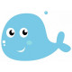 Sticker Mer baleine bleu