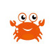 Sticker Mer crabe orange