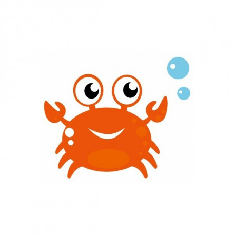 Sticker Mer crabe orange avec bulles