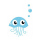 Sticker Mer Meduse bleu