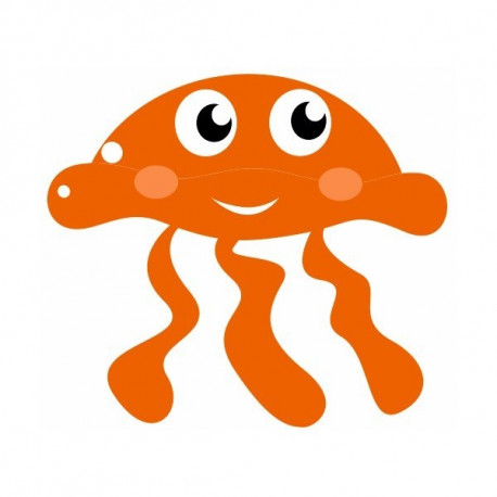 Sticker Mer Meduse orange