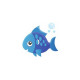 Sticker Mer Poisson bleu bulle