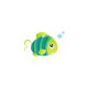 Sticker petit poisson tout vert