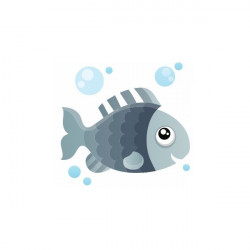Sticker Mer petit poisson gris