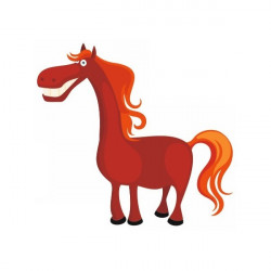 Sticker Animaux ferme Cheval rouge