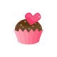 Sticker Cup cake coeur