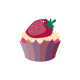 Sticker Cup cake grosse fraise