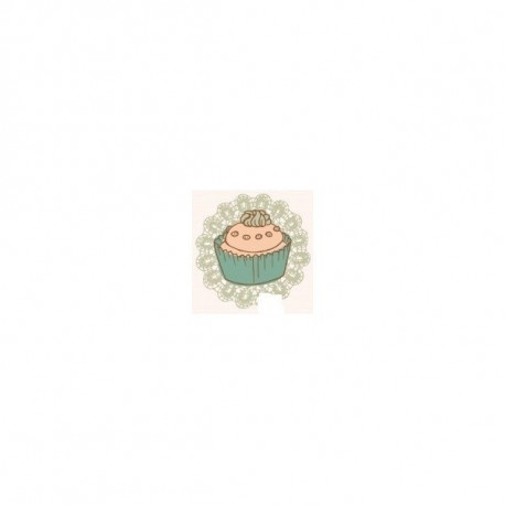 Sticker Cup cake creme vanille napperon