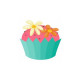 Sticker Cup cake avec fleurs