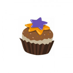 Sticker Cup cake Etoiles chocolat